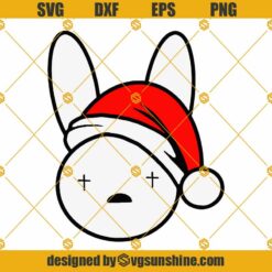 Bad Bunny Santa Hat Christmas SVG PNG DXF EPS Cricut