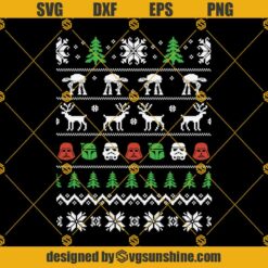 Star Wars Ugly Christmas Sweater SVG, Darth Vader Stormtrooper Star Wars Ugly Sweater Christmas SVG PNG DXF EPS Designs For Shirts