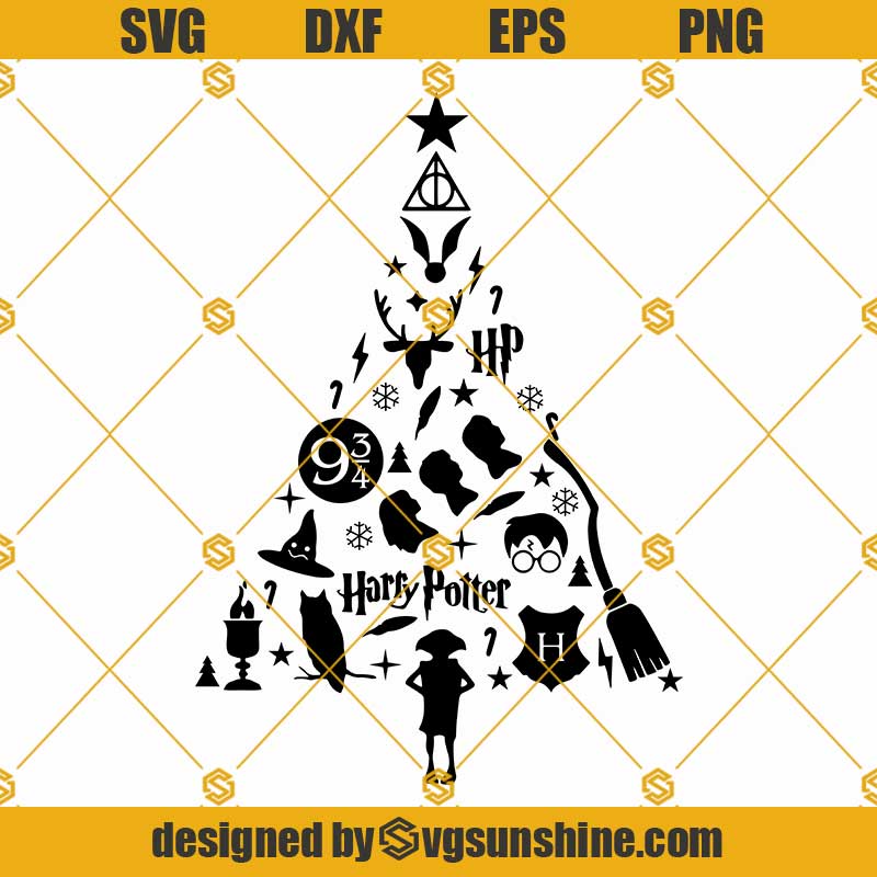 Harry Potter Christmas Tree SVG, Christmas Tree SVG, Christmas Harry