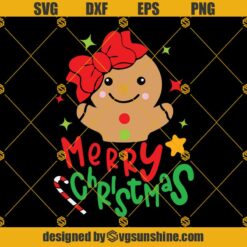 Gingerbread Girl SVG, Girls Christmas SVG, Gingerbread SVG, Merry Christmas SVG