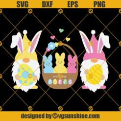 Easter Gnomes SVG, Welcome Peeps SVG, Happy Easter SVG, gnomes Rabbit SVG, Egg SVG