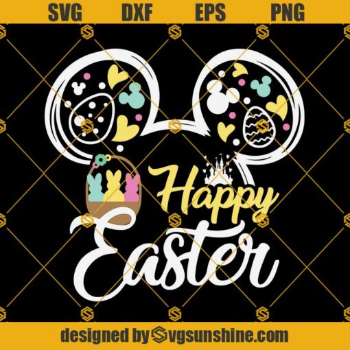 Mouse Ears Happy Easter SVG, Easter Design For T-shirt