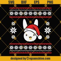 Bad Bunny Ugly Christmas Sweater SVG PNG DXF EPS Cricut Silhouette