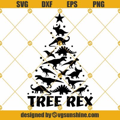 Tree Rex SVG, Dinosaur Christmas Tree SVG, Christmas Dinosaur SVG ...