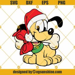 Christmas Baby Pluto SVG, Pluto SVG, Baby Pluto Santa Hat SVG PNG DXF EPS Cut Files For Cricut Silhouette