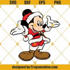 Baby Mickey Mouse SVG, Christmas Baby Mickey Santa Hat SVG PNG DXF EPS Cut Files
