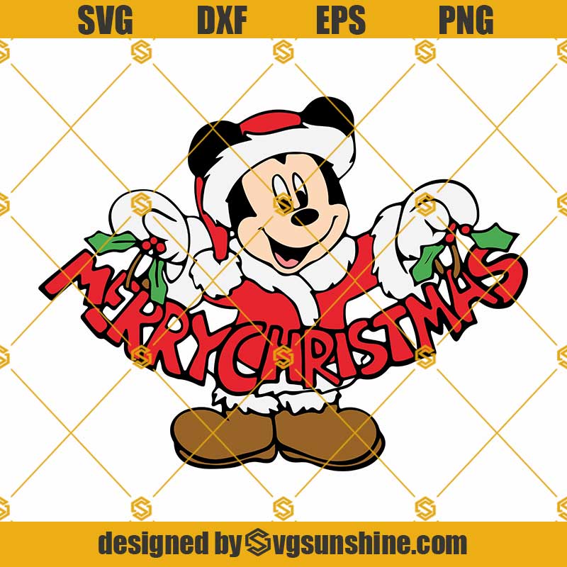 Merry Christmas Mickey Mouse Santa Claus SVG, Disney Christmas SVG