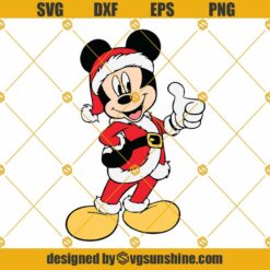 Merry Christmas Mickey Mouse Santa Claus SVG, Disney Christmas SVG, Mickey Mouse SVG Cut File