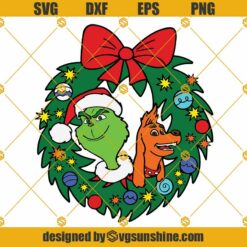 Grinch And Dog Christmas Wreath Svg, Grinch Christmas Svg, Grinch And Dog Svg, Christmas Wreath Svg
