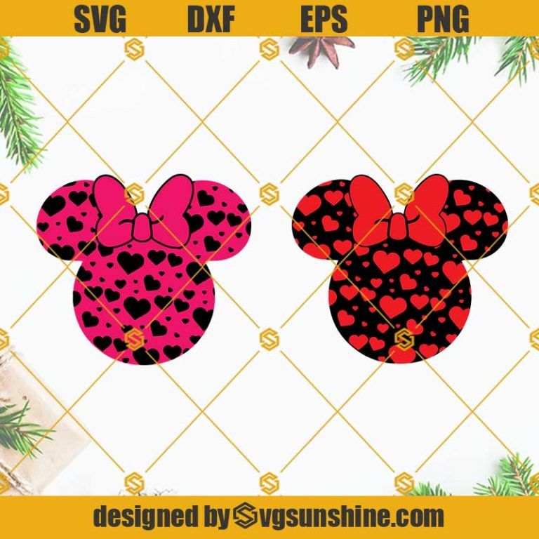 Disney Valentines Day SVG Bundle, Minnie Valentine Hearts SVG, Minnie