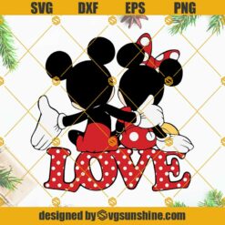 Disney Valentines Mickey Minnie Love Hug SVG, Valentines Day SVG PNG DXF EPS Cut Files For Cricut Silhouette