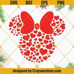 Minnie Hearts SVG, Valentines SVG, Minnie Valentine’s Day SVG, Disney Valentine SVG, Heart SVG, Kids Valentines Day SVG, Minnie Valentine SVG