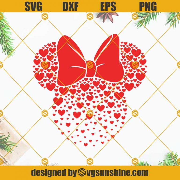 Minnie Mouse Hearts Svg Minnie Valentines Day Svg Valentines Svg