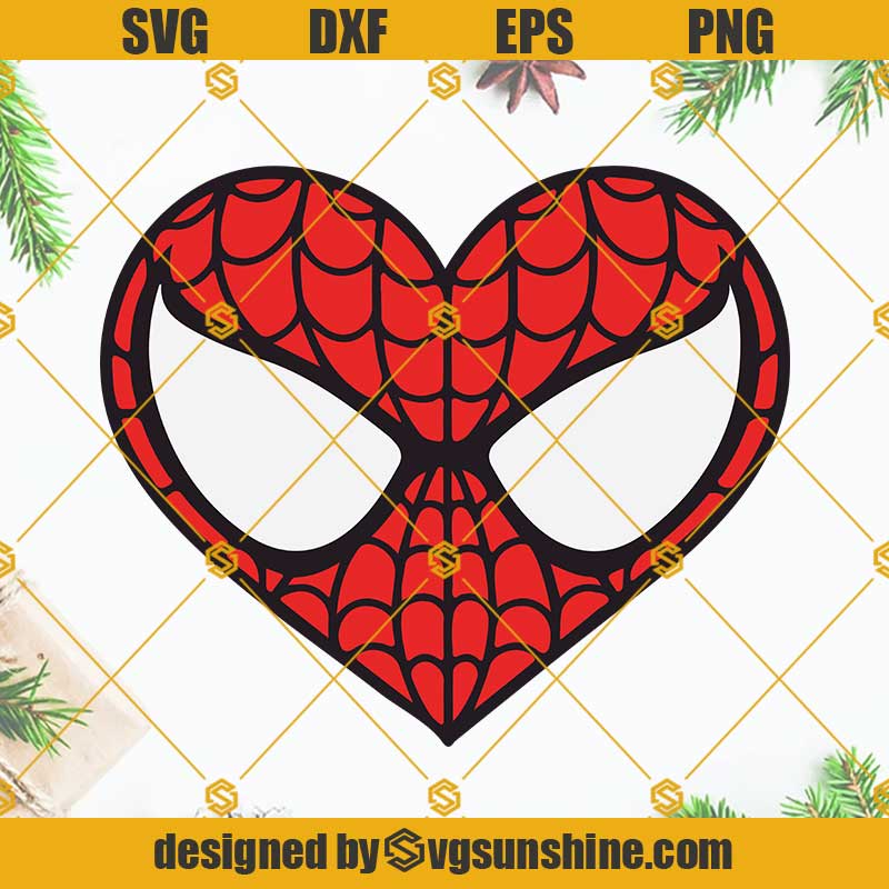 Spiderman Heart SVG, Spider Heart SVG, Superhero Valentine SVG