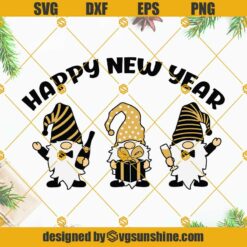 Happy New Year Gnomes SVG, Gnome SVG, New Years SVG PNG DXF EPS Cricut