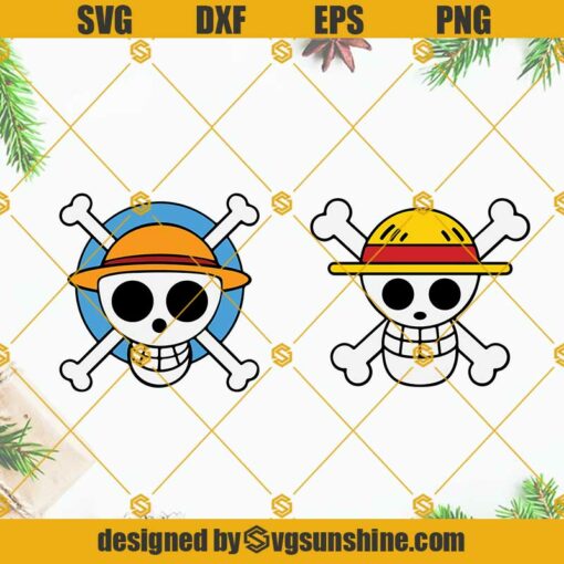 One Piece Straw Hat Pirates Skull SVG