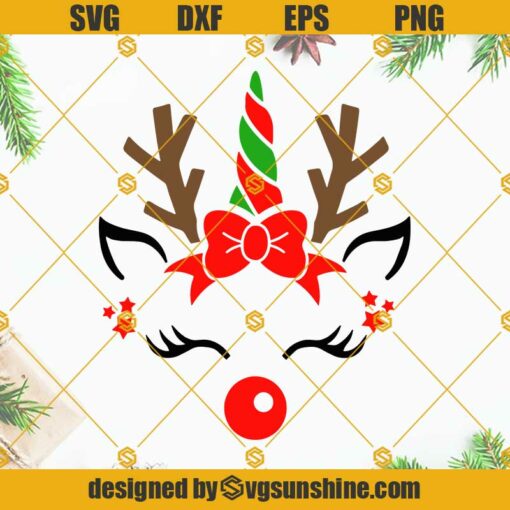 Christmas Unicorn Reindeer SVG, Christmas Unicorn SVG, Unicorn SVG