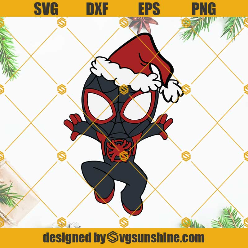 Spider Man Santa Hat Christmas SVG, Spider Man Santa Claus SVG PNG DXF