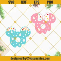 Mickey and Minnie Mouse Head Doughnuts Bundle SVG PNG DXF EPS Cut Files For Cricut Silhouette