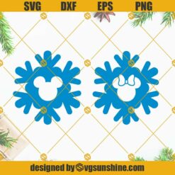 Mickey Minnie Mouse Head Snowflakes SVG Bundle, Mickey Snowflake Christmas SVG, Disney Snowflake SVG Bundle