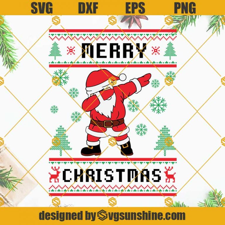 Merry Christmas Dabbing Santa SVG, Santa Dabbing Ugly Christmas Sweater