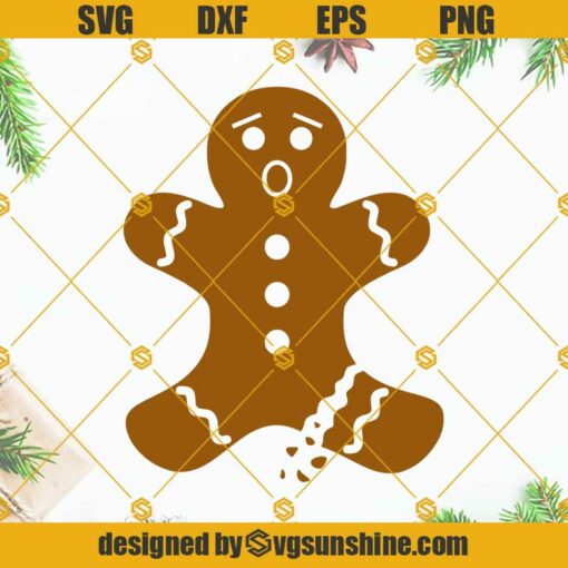 Broken Gingerbread Man SVG