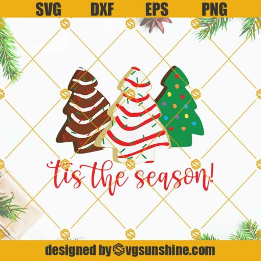 Christmas Tree Cake SVG, Little Debbie Tis The Season SVG PNG DXF EPS Cricut