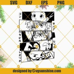 Hunter x Hunter SVG, Anime SVG, Manga SVG, Killua Zoldyck SVG, Gon Freecss SVG, Hisoka SVG T-shirt Design Cut Files For Cricut Silhouette