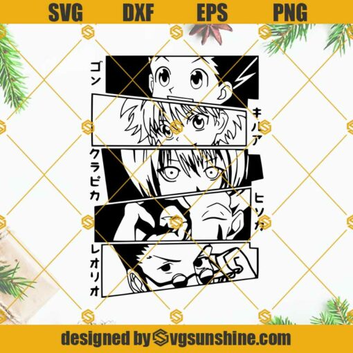 Hunter x Hunter SVG, Anime SVG, Manga SVG, Killua Zoldyck SVG, Gon Freecss SVG, Hisoka SVG T-shirt Design Cut Files For Cricut Silhouette