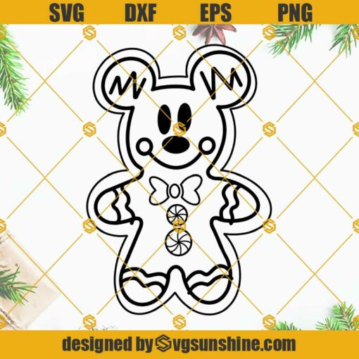 Mickey Mouse Gingerbread Christmas SVG
