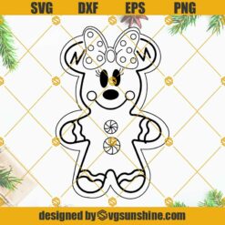 Minnie Mouse Gingerbread Christmas SVG PNG DXF EPS Vector Clipart