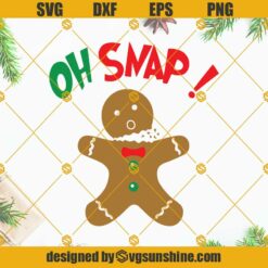 Oh Snap Gingerbread Man SVG, Christmas Cookie SVG, Broken Gingerbread SVG, Funny Christmas SVG
