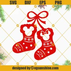 Socks With Mouse Heads Christmas 2021 SVG, Stockings SVG PNG DXF EPS Cut Files For Cricut