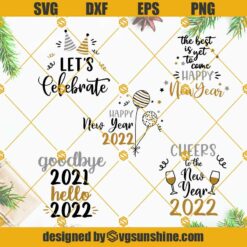 Unicorn Happy New Year SVG, Happy New Year 2022 SVG PNG DXF EPS Cut Files