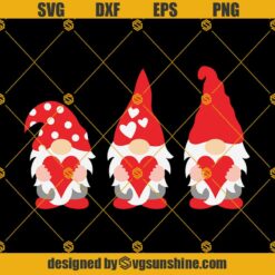 Valentine Gnome Heart SVG PNG For Cricut Silhouette, Valentines Day SVG