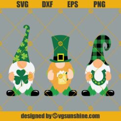 Gnome St. Patrick’s Day SVG, Irish Gnome SVG, Gnome SVG, Gnome with Lucky Clover SVG, Gnome with Shamrock SVG