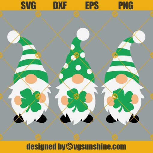 St Patricks Day Gnomes SVG, Gnome SVG, Leprechaun SVG, Gnomies SVG, St. Pattys Shirt SVG Cut Files For Cricut Silhouette