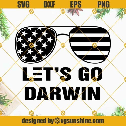 Aviator Sunglasses American Flag Let's Go Darwin SVG