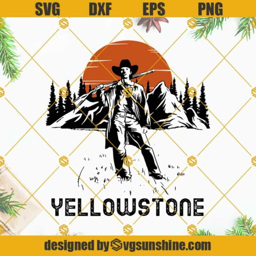 Yellowstone Montana Cowboy Dutton Ranch SVG PNG DXF EPS Cut Files For Cricut Silhouette