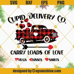 Happy Valentine’s Day Buffalo Plaid Truck SVG, Valentine Truck SVG, Truck SVG, Heart SVG, Valentine SVG, Love SVG