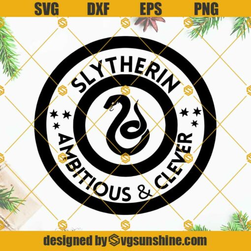 Slytherin SVG PNG DXF EPS Cut Files For Cricut Silhouette
