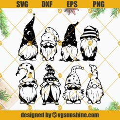 8 Gnomes SVG Bundle, Gnomes SVG, Gnomes Clipart, Gnome Cutfile, Gnome SVG Digital Download