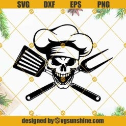 Skull Chef SVG, Master Chef SVG, Chef SVG, Chef Shirt SVG, Grill Master SVG, Chef Skull Clipart, Chef clipart SVG PNG DXF EPS Cut Files