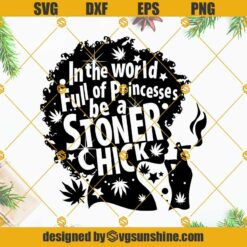 Stoner Chick SVG,  Afro Girl Smoking Weed SVG, Weed Girl SVG, Smoking Cannabis SVG, Dope Girl SVG