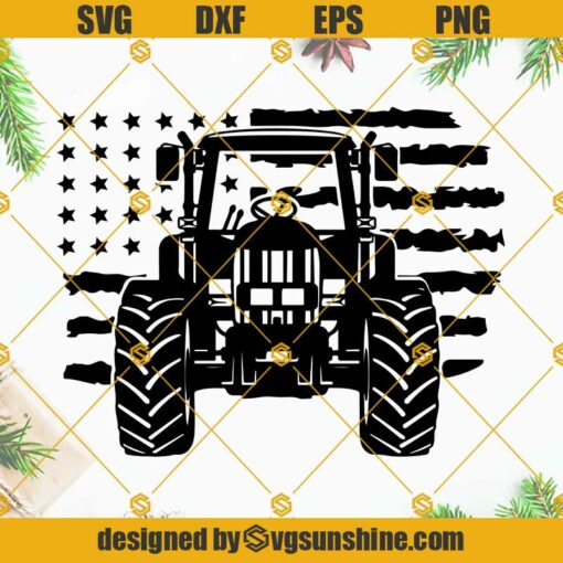 US Flag Tractor SVG