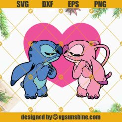 Angel And Stich Love Heart SVG PNG, Lilo And Stich SVG, Stitch SVG, Stitch Valentines SVG, Stitch Cut File
