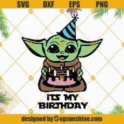 Baby Yoda Happy Birthday SVG