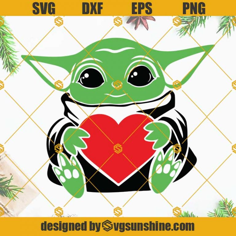 Baby Yoda Happy Valentines Day SVG PNG DXF EPS Cut Files For Cricut ...