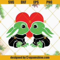 Baby Yoda Love Heart Valentines SVG, Valentines Day SVG, Baby Yoda SVG PNG DXF EPS Cricut