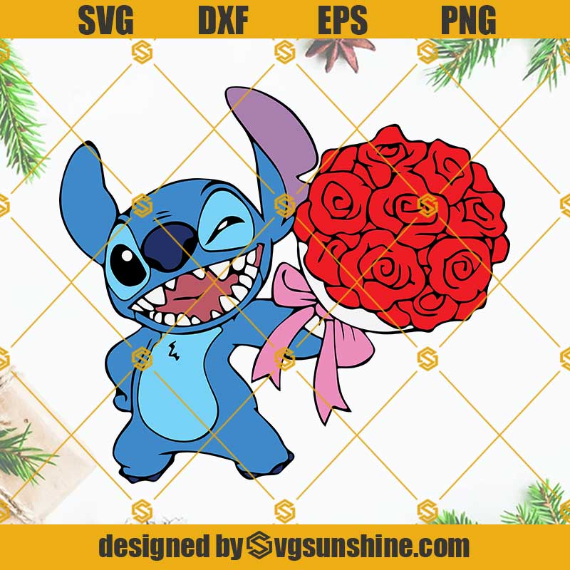 Stitch Valentines SVG, Lilo And Stich SVG, Stitch Clipart, Love SVG